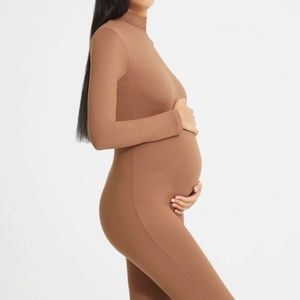The Gigi Maternity Bumpsuit In Mocha